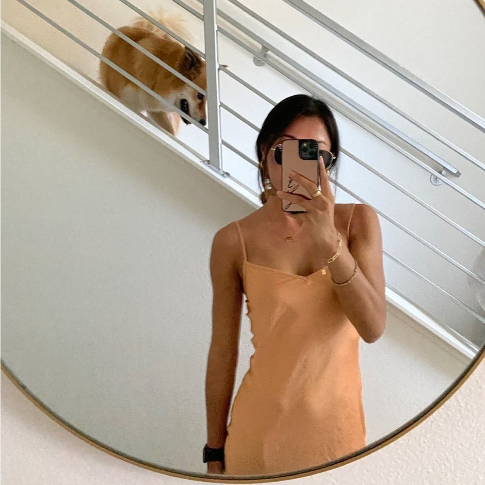 Aritzia Wilfred Only Slip Dress Molten Camel (Orange) XXS - Picture 2 of 3